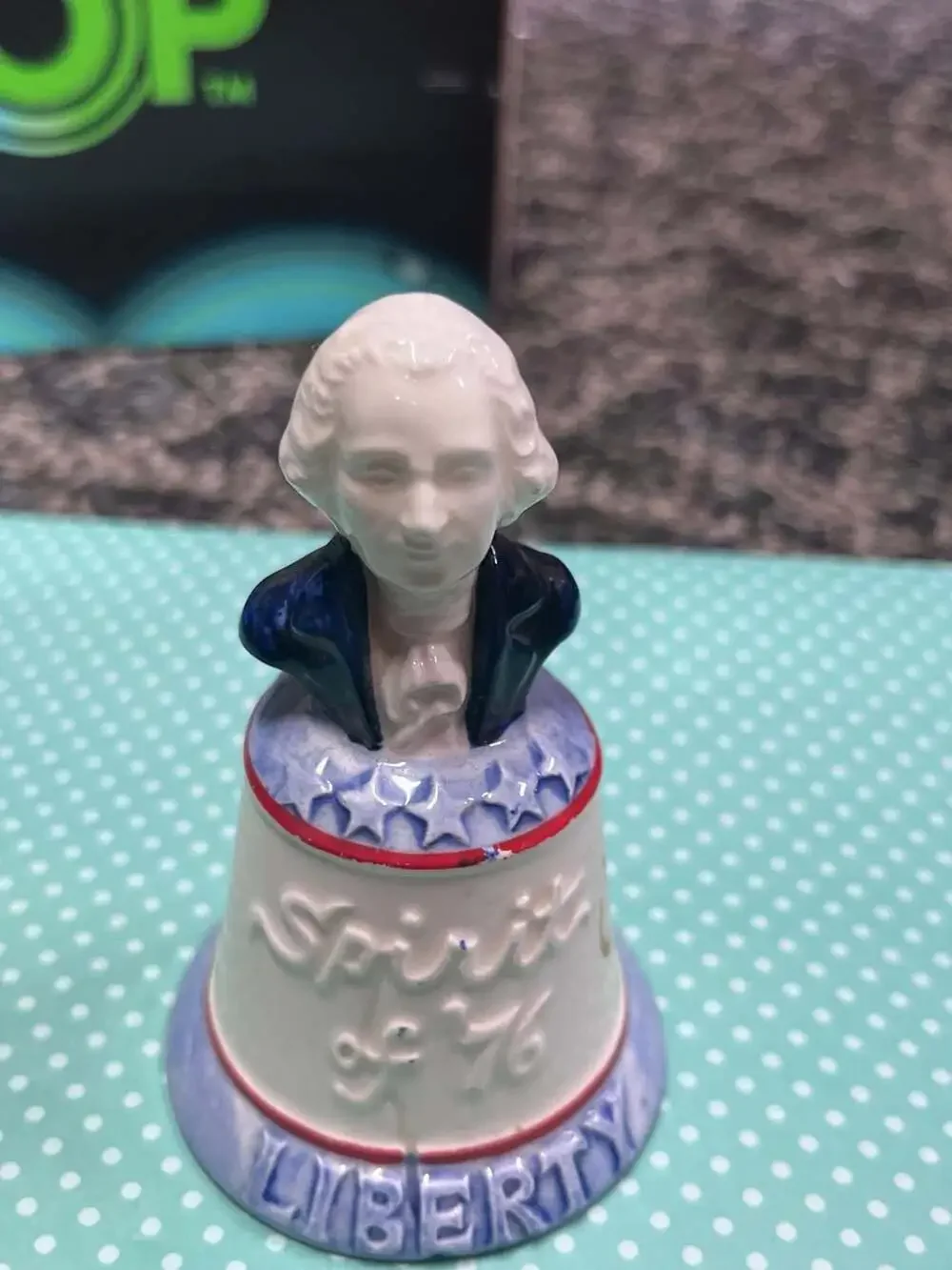 Vintage Napco George Washington 'Spirit of '76' Porcelain Bell
